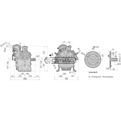 Bomba de diafragma de alta presión - BHS150 C/C Material LATÓN 27308 ANNOVI REVERBERI