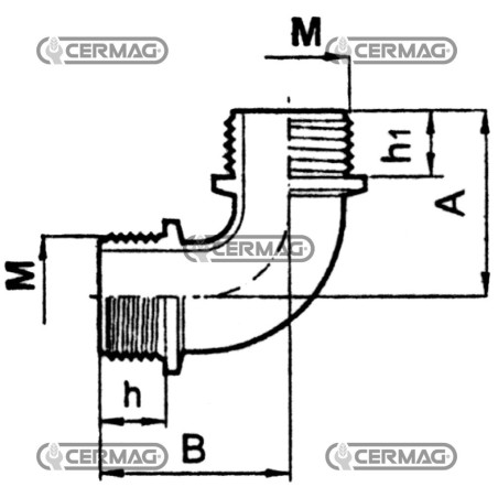 Raccordo curvo 90° MASCHIO - MASCHIO Filettatura 1" Gas 26633 ARAG