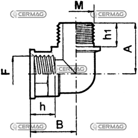 Raccordo curvo 90° MASCHIO - FEMMINA Filettatura 2" Gas - 2" Gas 26642 ARAG