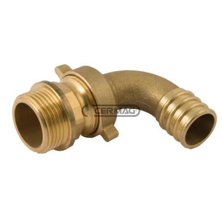 Raccordo portagomma 3 pezzi curvo Filetto 1" Gas Diametro del tubo 30 mm 25901 | NewgardenAgri.com