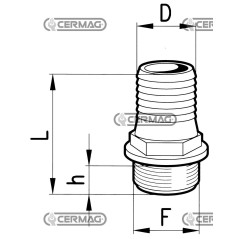 RACCORDO PORTAGOMMA DIRITTO CON FILETTO MASCHIO 25561