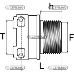 Raccordo filettato maschio con attacco femmina Attacco T4 Filetto Esterno - 1" Gas 27241 ARAG