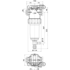 Selbstreinigender Inline-Filter, Flanschanschluss 463/471, Edelstahlgewebe 80 Mesh, 909407 ARAG