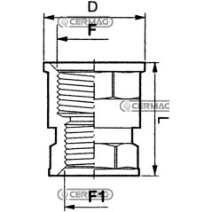 Riduzione FEMMINA - FEMMINA Filettatura 1"1/2 Gas - 1"1/4 Gas 26659 ARAG