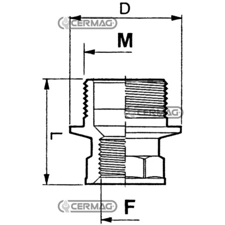 Riduzione MASCHIO - FEMMINA Filettatura 3/4" Gas - 1/2" Gas 26675 ARAG