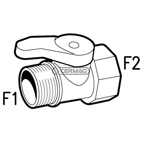 Rubinetto Attacchi 1/2" Gas - 1/2" Gas 25664