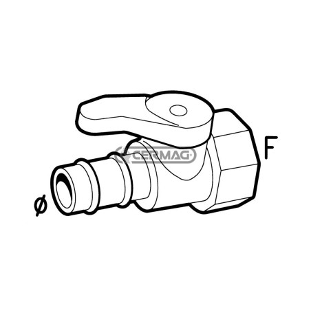 Rubinetto Attacchi 20 mm - 1/2" Gas 25667