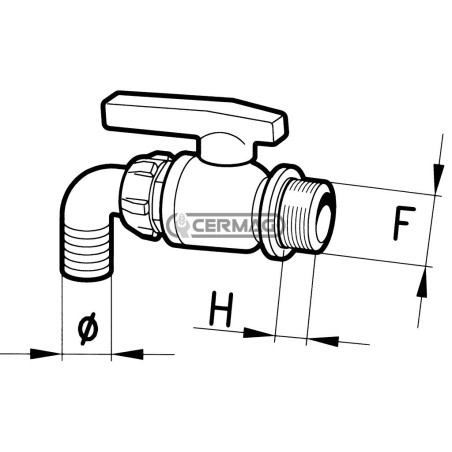 BALL VALVE WITH GAS/WINE THREAD 25526