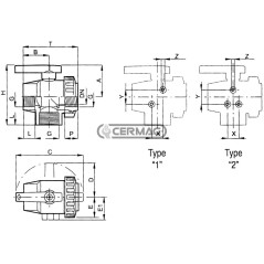 3-way ball valve standard connection Internal thread 1"1/4 Gas 26518 ARAG