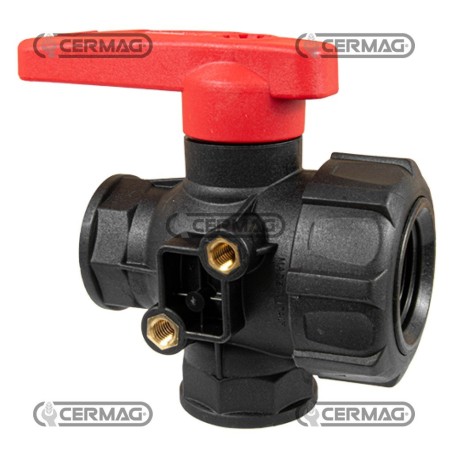 3-Way Continuous Flow Ball Valve 1" Gas Internal Thread Connection 26523 ARAG | NewgardenAgri.com