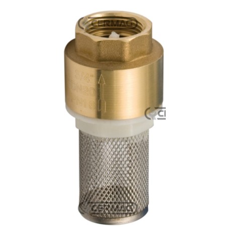 Clapet de pied avec filtre en acier inoxydable, filetage gaz 1", référence 25913 | NewgardenAgri.com