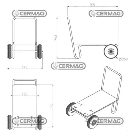 Carrello per avvolgitubo 28651