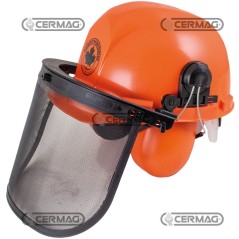 Casque forestier complet avec protections auditives et visière en maille 26838 | NewgardenAgri.com