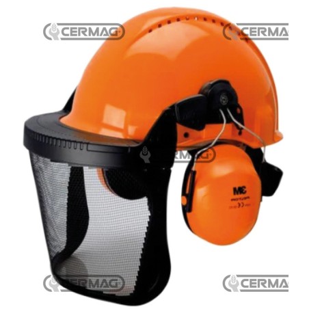 3M forestry helmet complete with earmuffs and mesh visor 28357 3M | NewgardenAgri.com