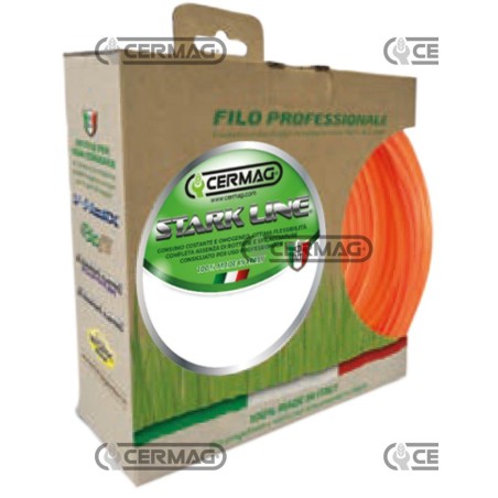 Filo nylon quadrato STARK LINE - alta qualità Diametro 4 mm Lunghezza 25 m 26798 CERMAG | NewgardenAgri.com