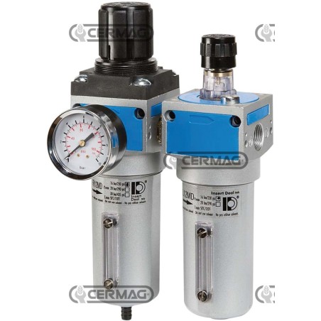 Regolatore di pressione con gruppo lubrificatore con attacchi FEMMINA Filetto 1/2" Gas 20857 Raasm | NewgardenAgri.com