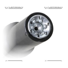 Cabezal de engrasador autoblocante de 6 pines. Rosca M10x1. 20905 BETA.