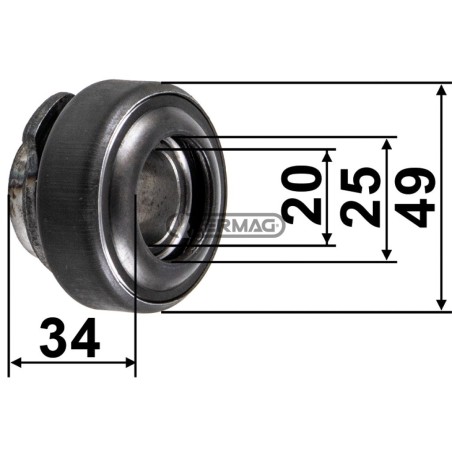 Manicotto con cuscinetto reggispinta Dimensioni 20-25x49x34 mm 15042