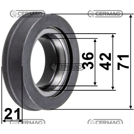 Cuscinetto reggispinta Dimensioni 36-42x71x21 mm 15055