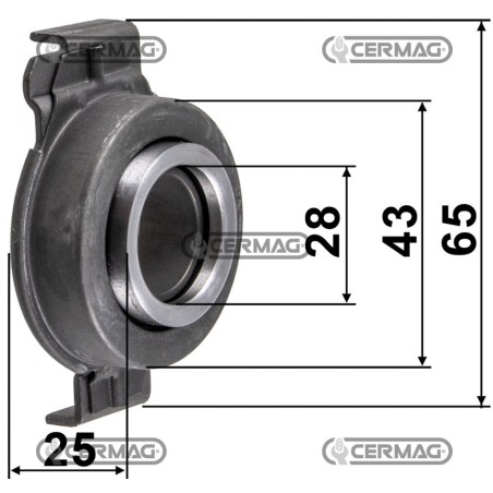 Manicotto con cuscinetto reggispinta Dimensioni 28x43x25 mm 15332 MadeinItaly