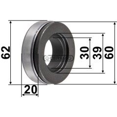 Thrust bearing Dimensions 30x62x20 mm 15669