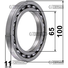 Rodamiento de empuje - PDF Dimensiones 65x100x11 mm 15751