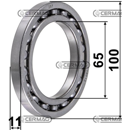 Rodamiento de empuje - PDF Dimensiones 65x100x11 mm 15751