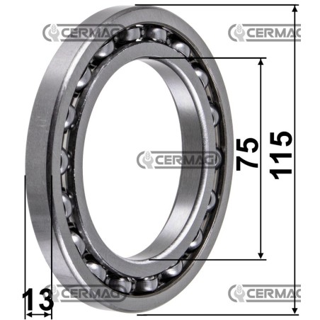 Rodamiento de empuje - PDF Dimensiones 75x115x13 mm 15752 LUK