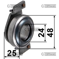 Manicotto con cuscinetto reggispinta Dimensioni 24x48x25 mm 15754