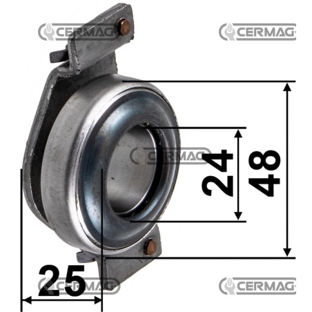 Sleeve with thrust bearing Dimensions 24x48x25 mm 15754