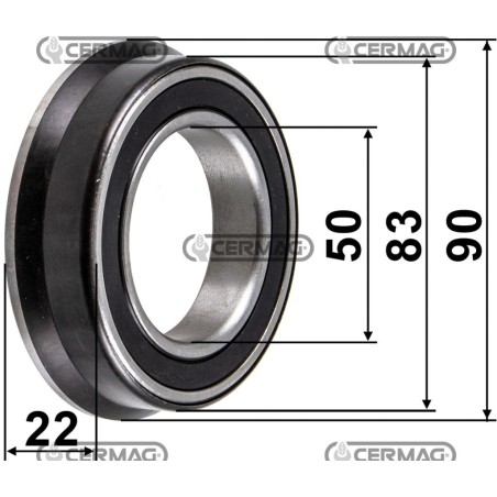 Cuscinetto reggispinta nuova versione - Cambio Dimensioni 50x90x22 mm 15800