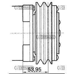 Compressore ECO per gas R134 Tensione 12 V Puleggia 2 x 132 mm 05001