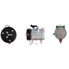 Compressore ECO per gas R134 Tensione 12 V Puleggia 2 x 121 mm 05450