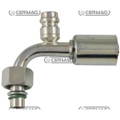 RACCORDO FEMMINA A 90° CON: O.R. E VALVOLA ALTA E BASSA PRESSIONE PER R134 05148 | NewgardenAgri.com
