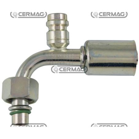 RACCORDO FEMMINA A 90° CON: O.R. E VALVOLA ALTA E BASSA PRESSIONE PER R134 05149 | NewgardenAgri.com