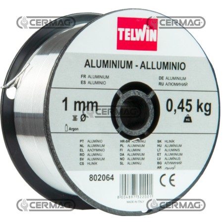 Bobina 0,45 kg di filo alluminio Diametro filo 1 mm 70517 Telwin | NewgardenAgri.com
