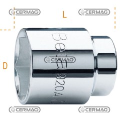 Chiave a bussola esagonale con attacco quadro 1/2" Misura 8 mm 70154 BETA | NewgardenAgri.com