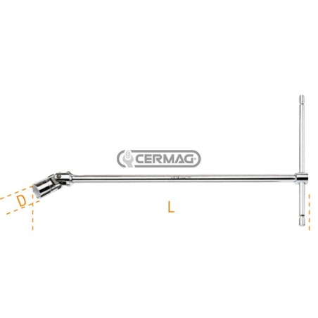 Chiave a "T" con bussola esagonale snodata Misura 19 mm 70111 BETA | NewgardenAgri.com