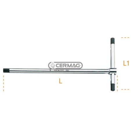 Chiave a T con tre estremità maschio esagonali Misura 12 mm 70228 BETA | NewgardenAgri.com