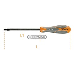 Chiave a bussola con impugnatura bimateriale Misura 6 mm 70116 BETA | NewgardenAgri.com