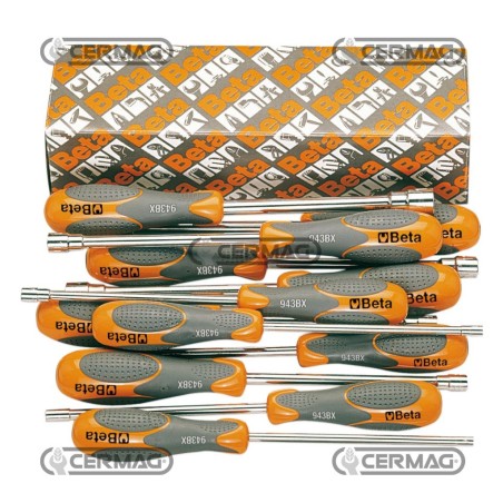 Serie di 11 chiavi a bussola con impugnatura bimateriale 70125 BETA | NewgardenAgri.com