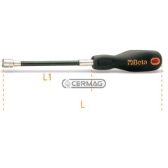 Chiave a bussola flessibile con impugnatura Misura 7 mm 70129 BETA | NewgardenAgri.com