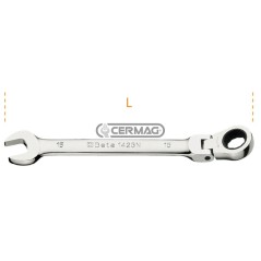 Chiave combinata a cricchetto snodata Misura 9 mm 70079 BETA | NewgardenAgri.com