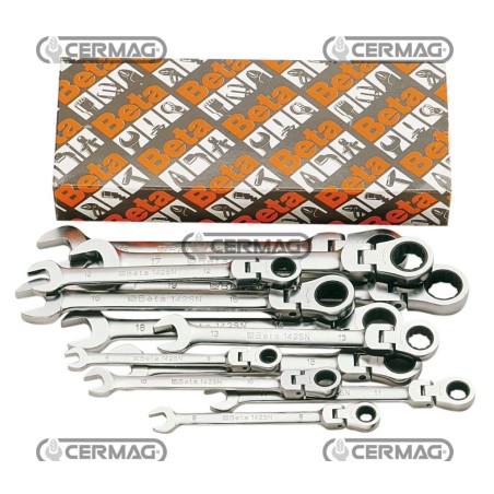 Serie di 13 chiavi combinate a cricchetto snodate 70090 BETA | NewgardenAgri.com