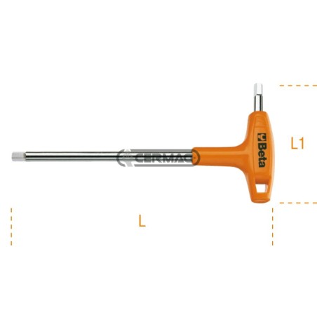 Chiave maschio esagonale piegata con impugnatura Misura 8 mm 70238 BETA | NewgardenAgri.com