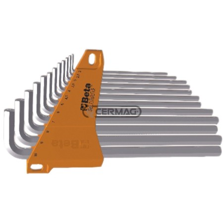 Serie da 12 chiavi maschio esagonali piegate tipo lungo 70211 BETA | NewgardenAgri.com