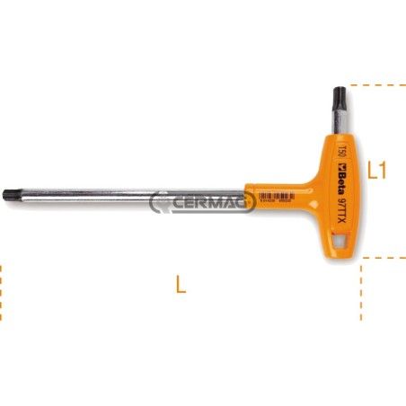 Chiave maschio piegata con impugnatura per viti TORX® Misura T27 70495 BETA | NewgardenAgri.com