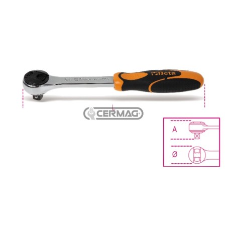 Cricchetto reversibile a 48 denti con attacco quadro maschio da 3/8" 70152 BETA | NewgardenAgri.com