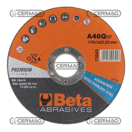 Disco da taglio per acciaio e inox Misura 115x1 mm 70561 BETA | NewgardenAgri.com