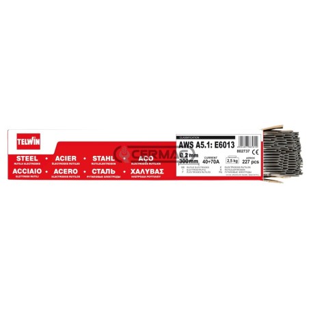 Confezione da 2,5 kg di elettrodi rutili per acciaio Diametro 2 mm 70539 Telwin | NewgardenAgri.com